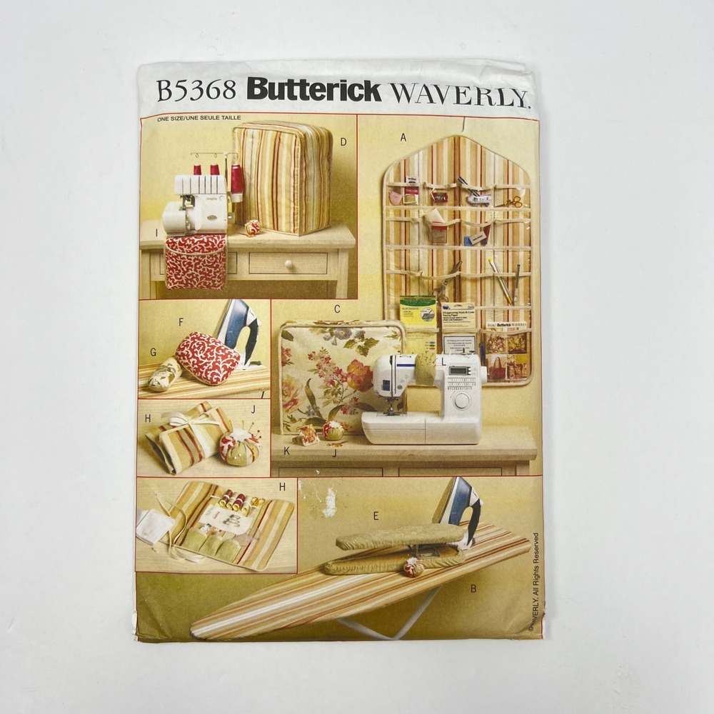 Butterick Sewing Accessories Pattern B5368 Waverly Machine Cover Craft Organizer